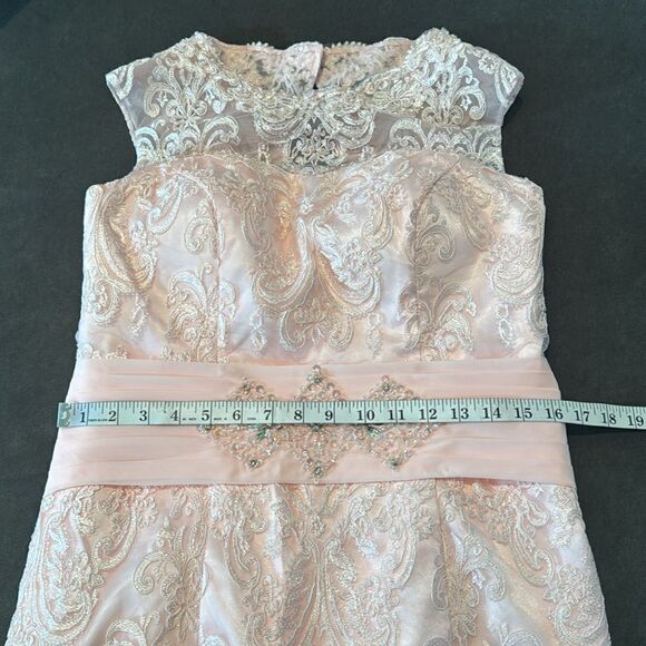 Women’s Pink Tea Length Mother of the Bride Groom Corset Back Dress Size 10 NWOT - Picture 11 of 15